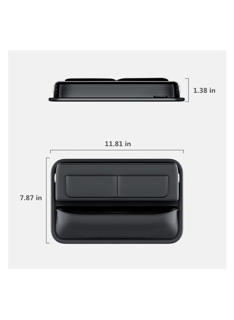 YelaJoy Car Front Seat Gap Filler Organizer - Console Side Storage Box for Phones, Keys & Small Items (Black) - Image 2