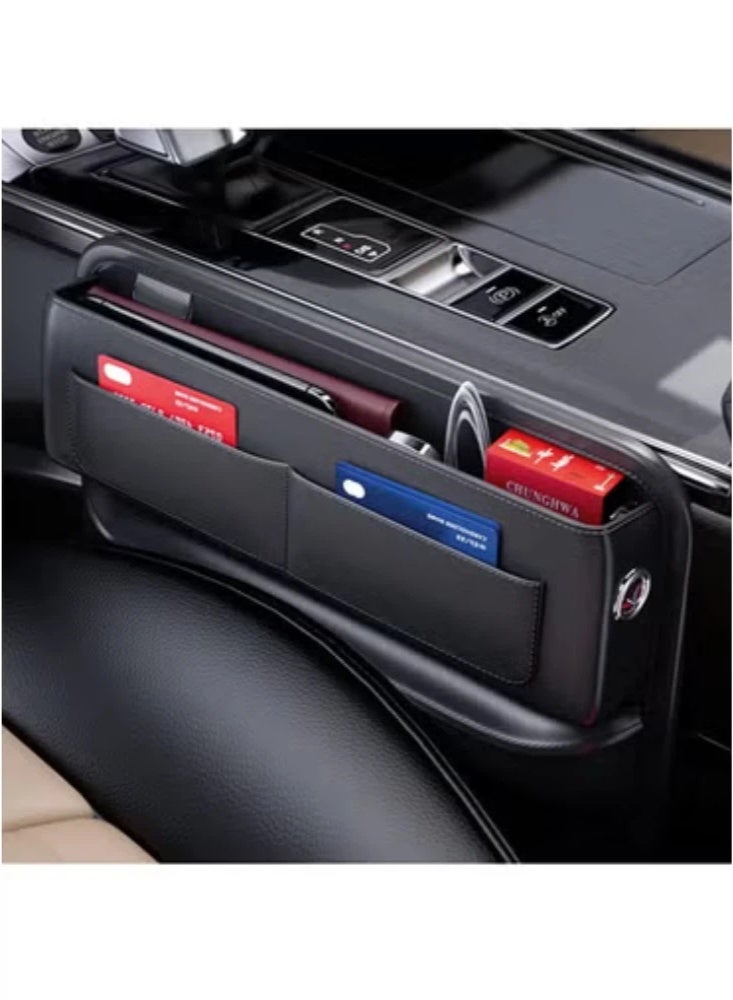 YelaJoy Car Front Seat Gap Filler Organizer - Console Side Storage Box for Phones, Keys & Small Items (Black) - Image 1