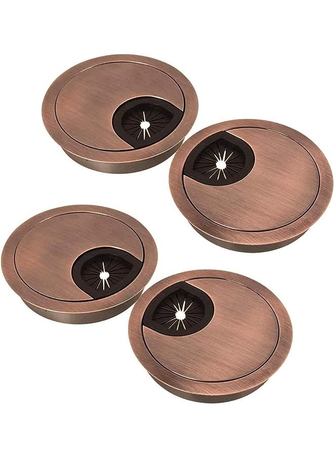 The White Shop WHITE SHOP 4 PCS Desk Grommet Kit, 50mm Metal Cable Grommet Cap Table Grommets Desk Surface Wire Cord Round Hole Cover for Home & Office Computer Desktop  - Image 1