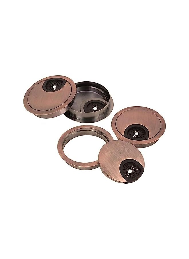 The White Shop WHITE SHOP 4 PCS Desk Grommet Kit, 50mm Metal Cable Grommet Cap Table Grommets Desk Surface Wire Cord Round Hole Cover for Home & Office Computer Desktop  - Image 2