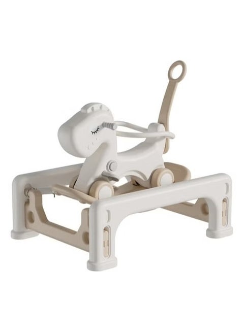 Rocking Horse With Backrest For  Toddler Baby  With Detachable Balance Board And Footrest 3*1