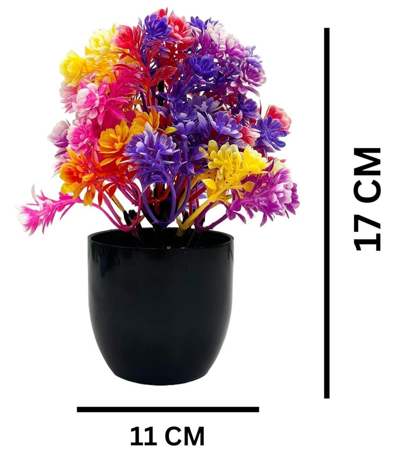 Dekorly Artificial Potted Plants, Artificial Plastic Eucalyptus Plants Small Indoor Potted Houseplants, Small Faux Plants for Home Decor Bathroom Office Farmhouse (Black-Roundpot) - Image 2