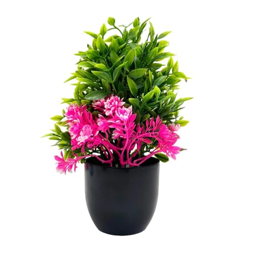 Dekorly Artificial Potted Plants, Artificial Plastic Eucalyptus Plants Small Indoor Potted Houseplants, Small Faux Plants for Home Decor Bathroom Office Farmhouse (Black-Roundpot) - Image 3