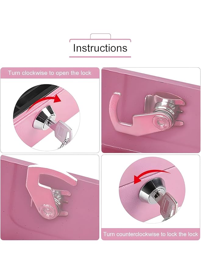 أكس سبرينج صندوق نقود صغير صندوق أمان معدني مزود بمفتاحين مقاوم للحريق ومقاوم للماء مع قفل بمفتاح منظم نقود صغير معدني مع صينية نقود صندوق تخزين نقود مع غطاء قابل للقفل للاستخدام المنزلي - Image 3