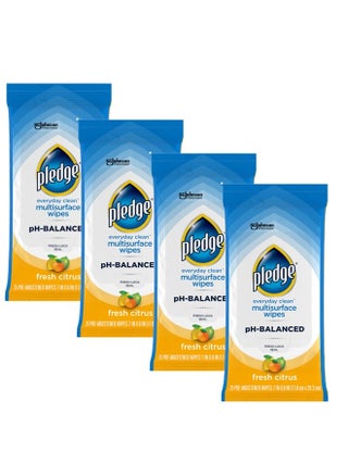 Multi-Surface Furniture Polish Wipes, Works on Wood, Granite, and Leather, Cleans and Protects, Fresh Citrus - Pack of 4 (100 Total Wipes) - pzsku/Z13226296FCC06AB2A580Z/45/_/1715719262/dc574480-a844-498f-a62f-9c7fd7a8a215