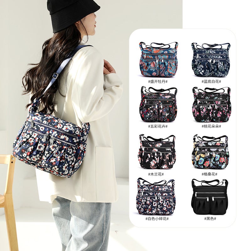 Bag Women'S 2023 New Style Fashionable Large Capacity Multi-Layer Shoulder Bag Nylon Simple Casual Lightweight Crossbody Bag Trendy - Image 2