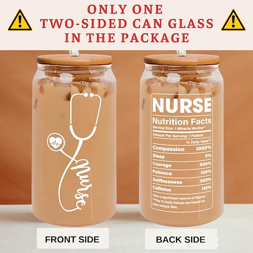 SUCHAGIFT Nurse Gifts for Women - Nurses Week Gifts - Gift for Nurses - Nurse Rn Lpn Practitioner Gift for Women - Retirement, Birthday, Graduation Appreciation Nursing Student Ideas - 16 Oz Can Glass - Image 2