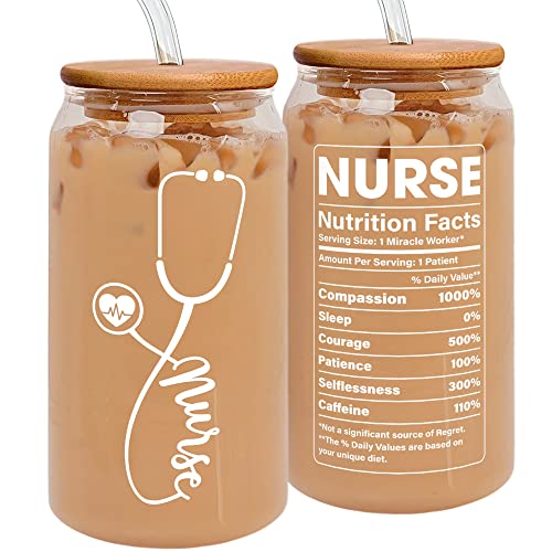 SUCHAGIFT Nurse Gifts for Women - Nurses Week Gifts - Gift for Nurses - Nurse Rn Lpn Practitioner Gift for Women - Retirement, Birthday, Graduation Appreciation Nursing Student Ideas - 16 Oz Can Glass - Image 1