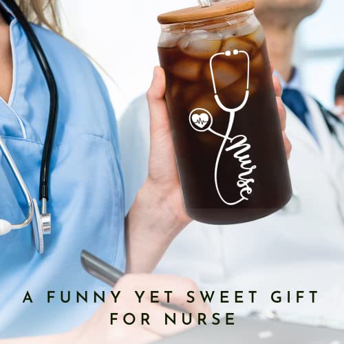 SUCHAGIFT Nurse Gifts for Women - Nurses Week Gifts - Gift for Nurses - Nurse Rn Lpn Practitioner Gift for Women - Retirement, Birthday, Graduation Appreciation Nursing Student Ideas - 16 Oz Can Glass - Image 5