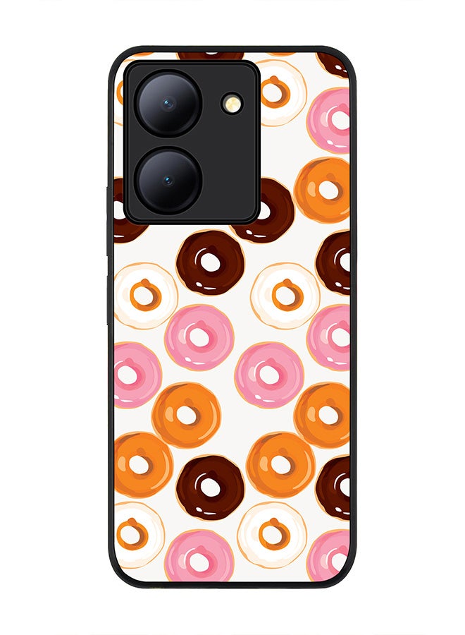 Stylizedd Rugged Black Edge case for Vivo Y27s/ Vivo Y27 5G, Slim fit Soft Case Flexible Rubber Edges Anti Drop TPU Gel Thin Cover - Donut Drops - Image 1