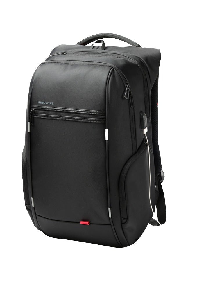 kingsons KINGSONS KS3140W 15.6 inches City Elite Bag Designer Laptop Backpack Water-Resistant Anti-Theft Laptop Rucksack with USB Charging Port – Black - Image 1
