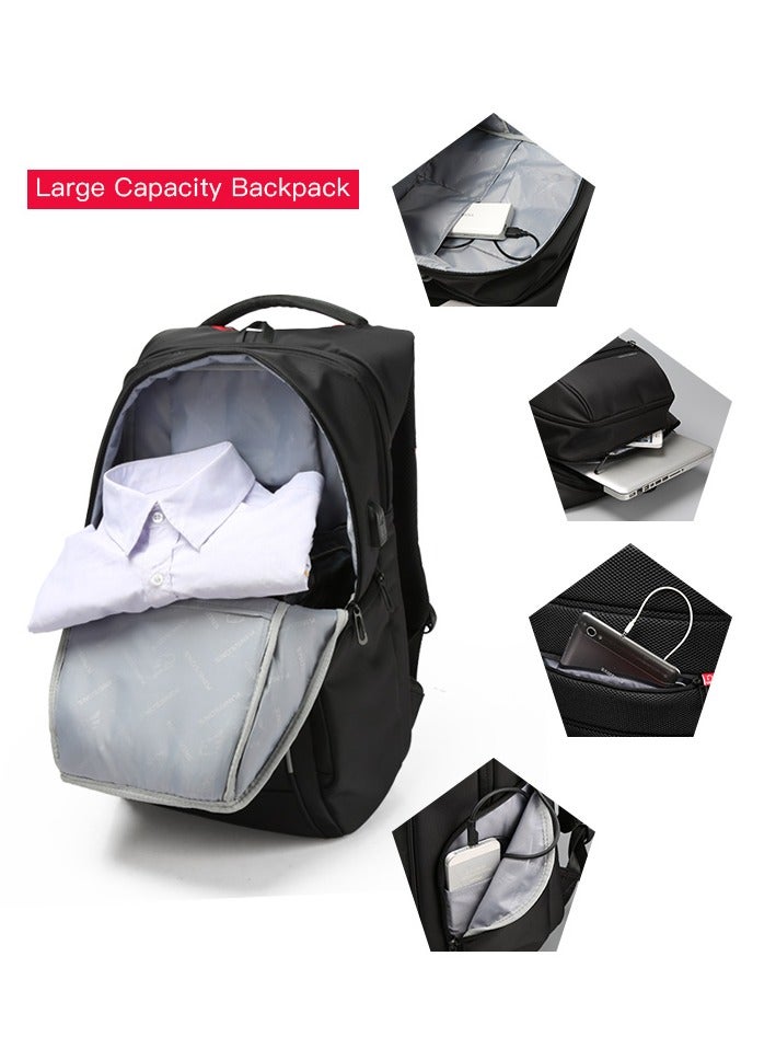 kingsons KINGSONS KS3140W 15.6 inches City Elite Bag Designer Laptop Backpack Water-Resistant Anti-Theft Laptop Rucksack with USB Charging Port – Black - Image 4
