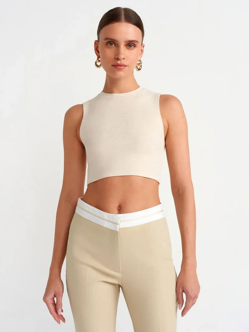 ديلفين Dilvin Ribbed Cotton Crop Top