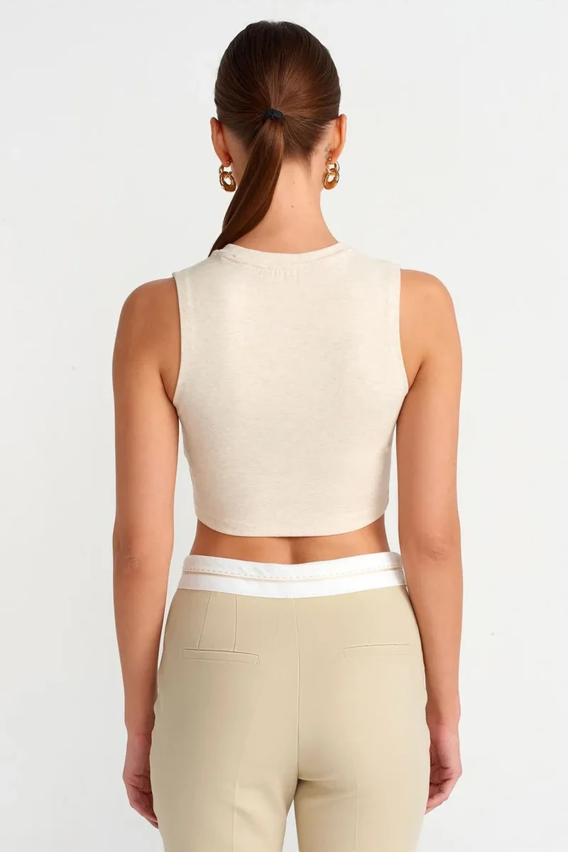 ديلفين DILVIN Ribbed Cotton Crop Top