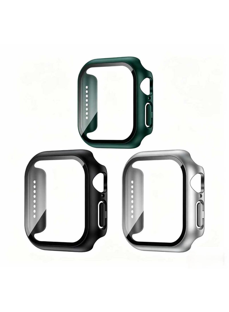 Protective Case Compatible with Apple Watch SE 3/SE 2/SE 44mm Case with Tempered Film Screen Protector for iWatch Series 6/5/4 44mm Full Protective Hard PC Bumper Touch Sensitive HD Screen Cover - Image 1