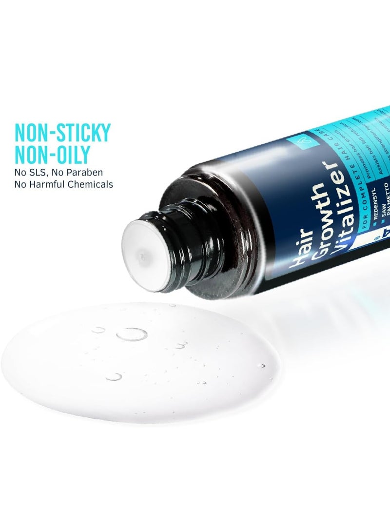 USTRAA Hair Growth Vitalizer with Redensyl & Saw Palmetto | Reduces Hair Fall, Boosts Hair Growth & Density | Nourishes Scalp, Prevents Premature Greying | Non-Sticky Hair Serum for Men – 100 ml - Image 5