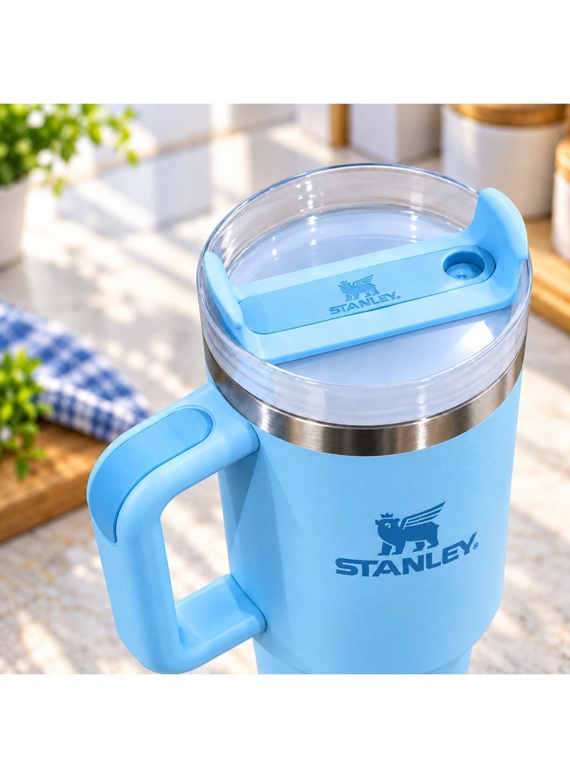 Stanley Stainless Steel mug Travel Tumbler with Handle 40 oz (1.18 L) Insulated, Straw and Secure Lid, for Hot and Iced Drinks, Fits Car Cup Holders, Sky Blue - Image 3