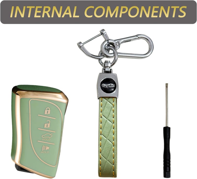 KarLingjun Key Fob Cover for Lexus with Leather Keychain - Image 3