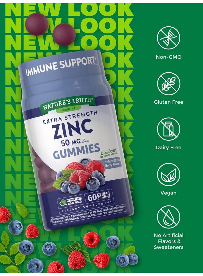 Nature's Truth جومي الزنك ; 50 ملغ ; 60 حبة ; مكمل نباتي خالي من الكائنات المعدلة وراثيًا وخالي من الغلوتين ; نكهة التوت المختلط ; من ناتشرز تروث - Image 5