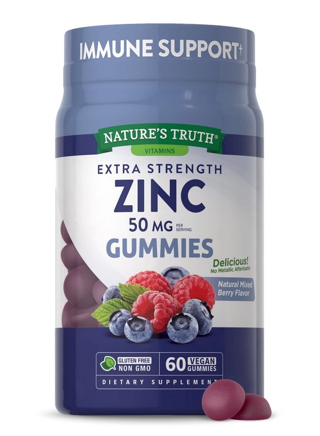 Nature's Truth جومي الزنك ; 50 ملغ ; 60 حبة ; مكمل نباتي خالي من الكائنات المعدلة وراثيًا وخالي من الغلوتين ; نكهة التوت المختلط ; من ناتشرز تروث - Image 2