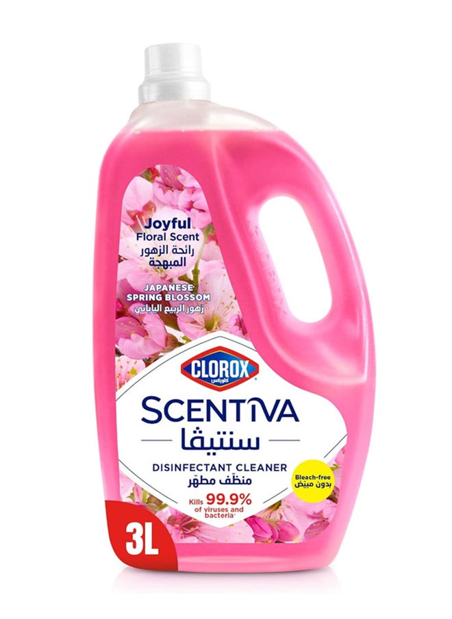 Clorox Scentiva Disinfectant Bleach Free Floor Cleaner Japanese Spring Blossom Pink 3Liters  - Image 1