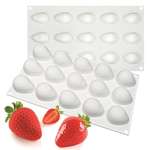 mostsom 3D Strawberry Silicone Gummy Mold 15 Cavity Half Strawberry Maker Chocolate Candy Cookie Mould Kitchen Tools - Image 1