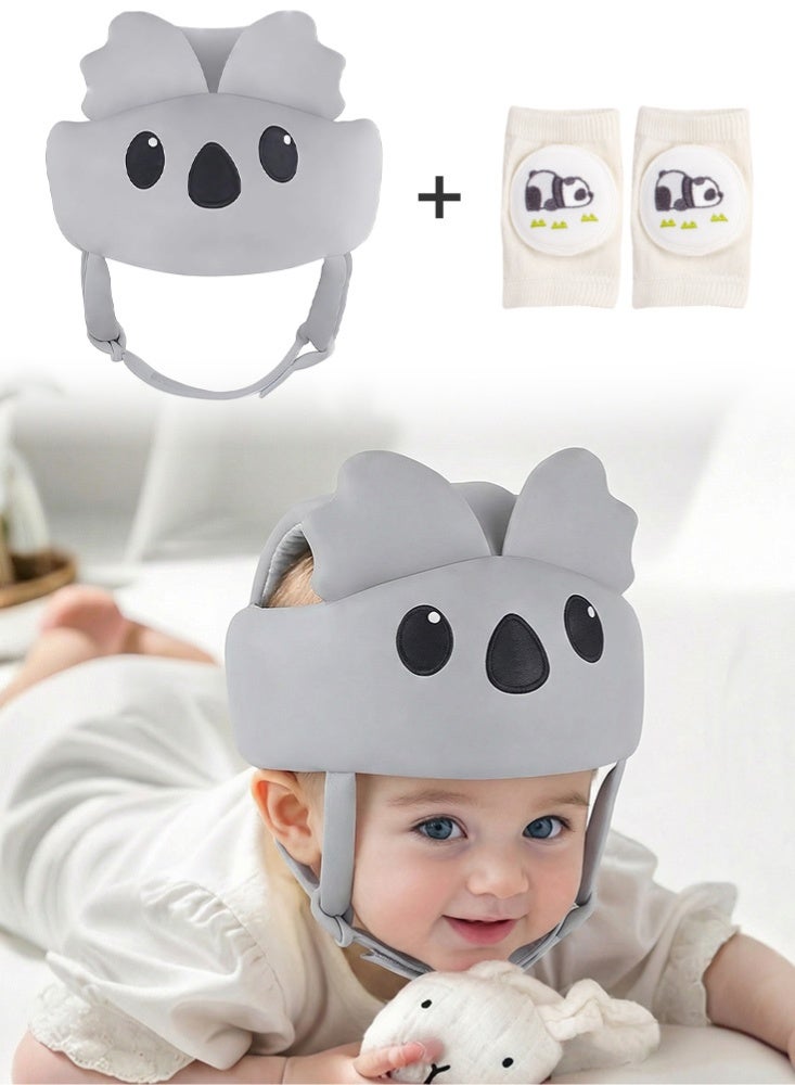 BBMORE Baby Helmet, Baby Head Protector Adjustable for Crawling Walking, Baby Head Cushion Bumper Bonnet, Breathable Protective Helmet, 360° Protection for Toddlers, Cute koala design - Image 1