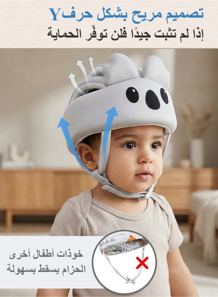 BBMORE Baby Helmet, Baby Head Protector Adjustable for Crawling Walking, Baby Head Cushion Bumper Bonnet, Breathable Protective Helmet, 360° Protection for Toddlers, Cute koala design - Image 3