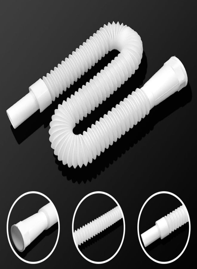 Cossimo أنبوب تصريف مرن من مادة PVC من COSSIMO مقاس 1-1/4 بوصة لحوض المطبخ، خرطوم تصريف مياه الصرف الصحي شديد التحمل (عبوة من قطعتين) - Image 2