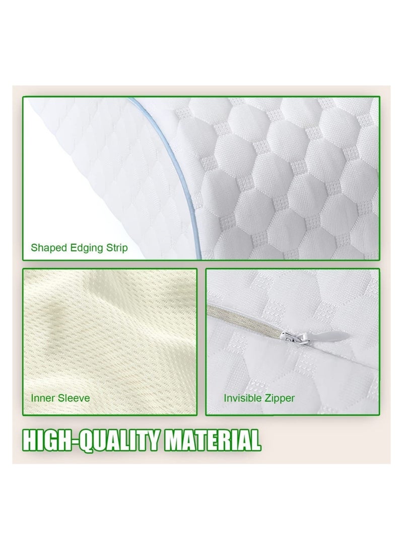 Pillow, Memory Foam, Cervical Pillow for Neck Pain Relief, Ergonomic Design with Washable Zipper Cover  - Image 2