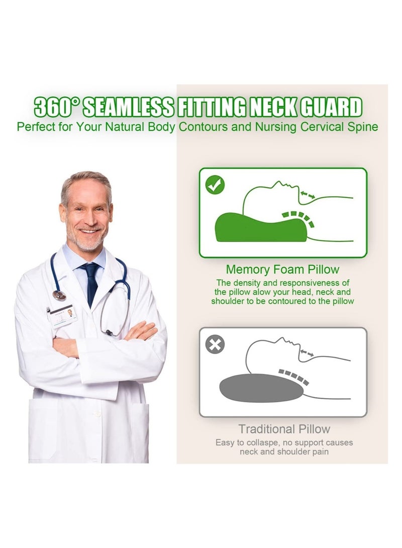 Pillow, Memory Foam, Cervical Pillow for Neck Pain Relief, Ergonomic Design with Washable Zipper Cover  - Image 3