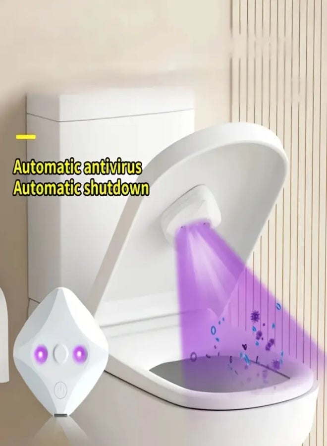 AROAQ Automatic Toilet Cleaner with Smart Induction UV-C Lamp – USB Rechargeable, Deodorizer & Air Freshener, 18650 Lithium Battery (500mAh)– Handsfree Hygiene for Home, Hotel & Travel - Image 1