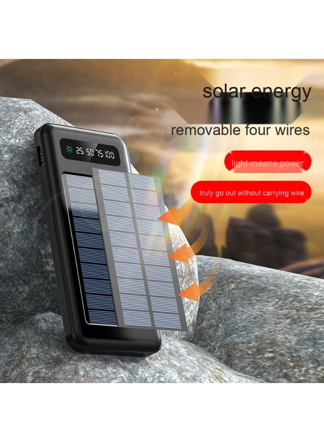 م powerbank شحن محمول بالطاقة الشمسية بسعة 20000 مللي أمبير، نحيف جداً مع كابل مدمج، شحن سريع وسعة كبيرة. - Image 1