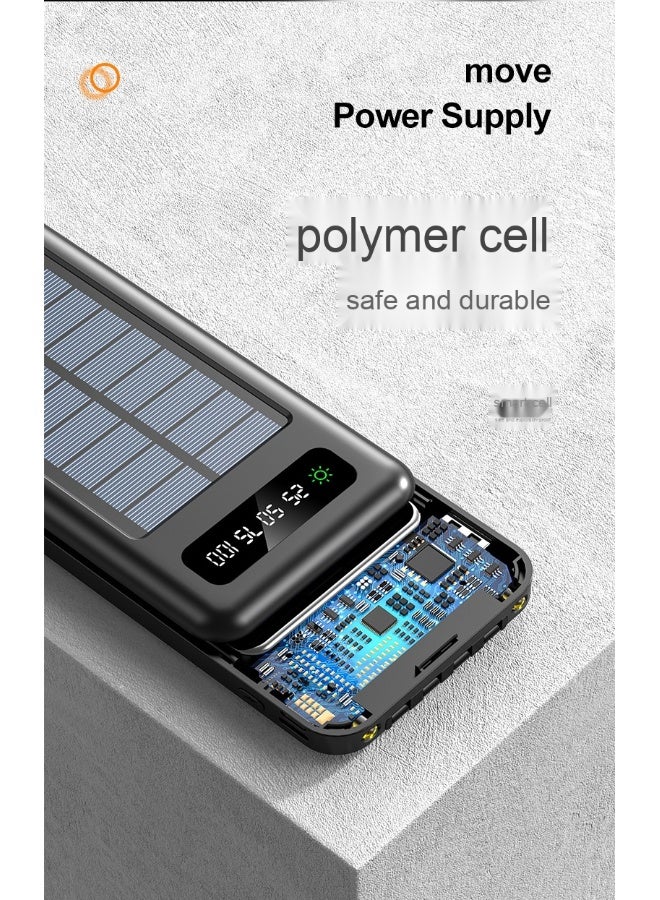 م powerbank شحن محمول بالطاقة الشمسية بسعة 20000 مللي أمبير، نحيف جداً مع كابل مدمج، شحن سريع وسعة كبيرة. - Image 4