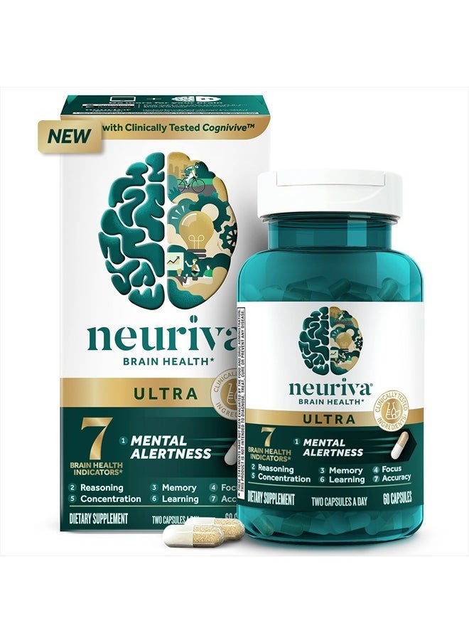 NEURIVA - Ultra Decaffeinated Clinically Tested Nootropic Brain Supplement For Mental Alertness Memory Focus And Concentration - Image 1