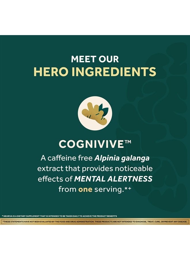 NEURIVA - Ultra Decaffeinated Clinically Tested Nootropic Brain Supplement For Mental Alertness Memory Focus And Concentration - Image 1