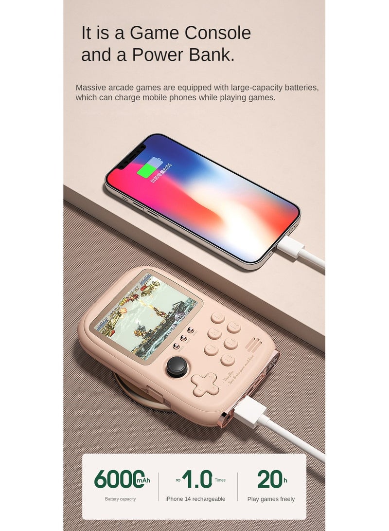 DY-19 Portable Retro Handheld Game Console, 6000mAh Capacity, 3.2-Inch Soft Light Colour Screen, Built-in 10000+ Game (Pink) - Image 2