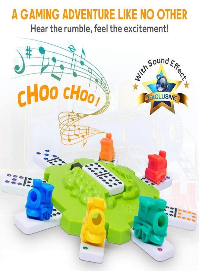 Yinlo Mexican Train Dominoes Set with Sound Effects, Mexican Train Dominoes Game for Travel, 91 Tiles Double12 Colored Dominoes Game Set with Aluminum Case - Image 2