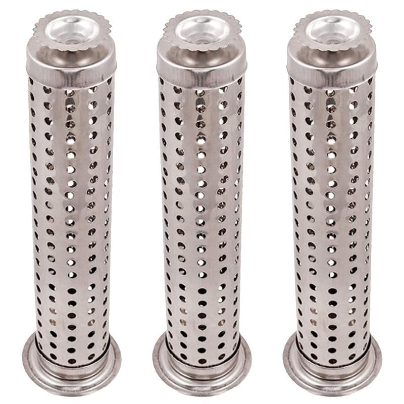 Mini House Stainless Steel Agarbatti Stand with Ash Catcher Dhoop Stand Holder Incense Stick Holder for Pooja Home Office Temple Made in India Pack of 3 Silver