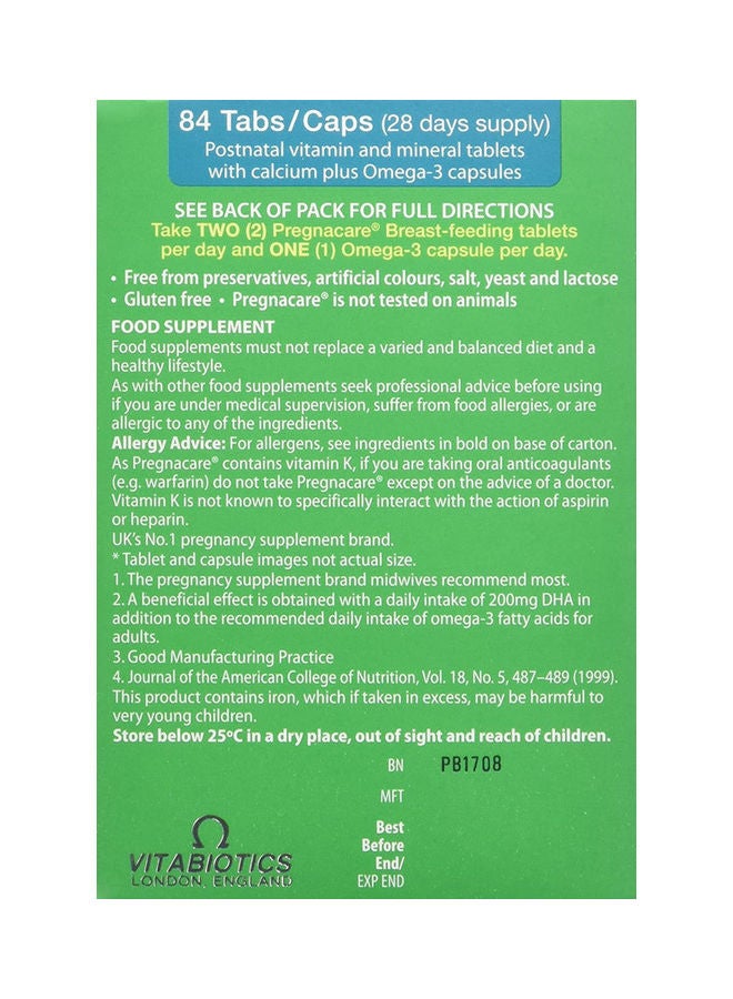 Vitabiotics Pregnacare Breastfeeding Multi-Vitamins - 84 Capsules - Image 3