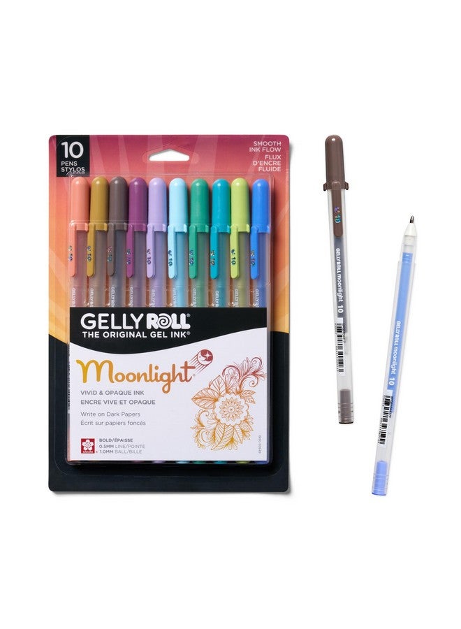 SAKURA Gelly Roll Moonlight 10 Gel Pens - Bold Ink Pen For Journaling, Art, Or Drawing - Assorted Earth & Jewel Tone Ink - Bold Line - 10 Pack - Image 1