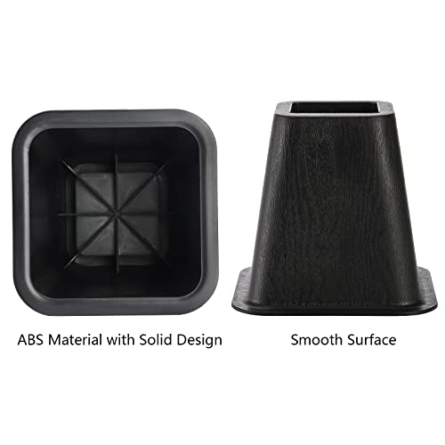 Mezchi 6 Pack Bed Furniture Risers, 6 inch Heavy Duty Couch Lift Risers for Sofa, Chair, Cabinet, Desk, Durable ABS Plastic, Premium Quality, Supports up to 2200 lbs per Leg, Black - Image 4
