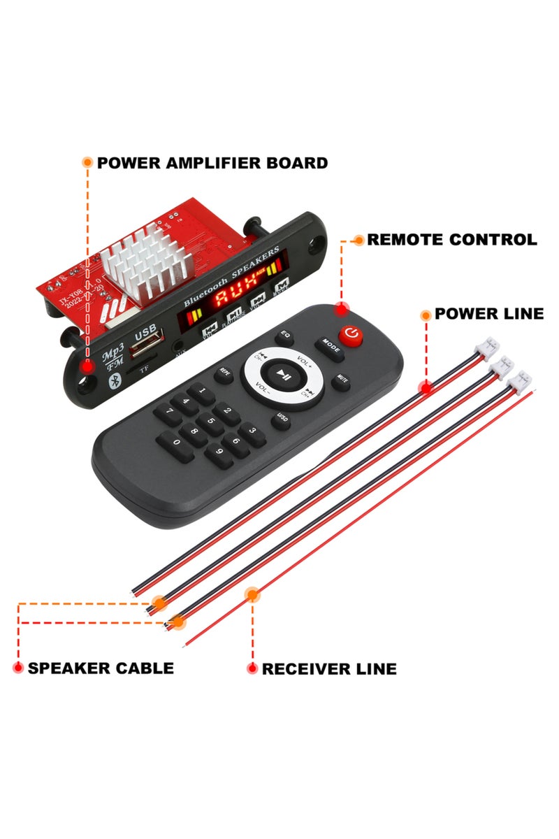 2 x60W Amplifier 60W 50W Amplifier Bluetooth 5.0 DIY MP3 WAV Decoder Board DC 12V Wireless Car USB