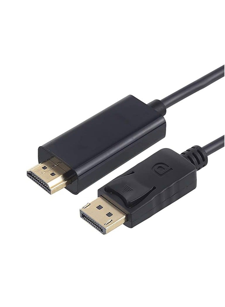 دوسالا كابل محول عالي الدقة من DisplayPort إلى HDMI بطول 1.8 متر - أسود - Image 1