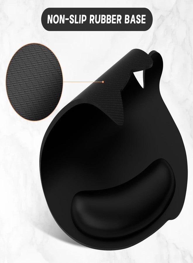 Hsxnam Ergonomic Mouse Pad with Wrist Rest, Cute Cat Memory Foam Padded Pain Relief Non-Slip Wrist Support Mouse Mat for Gaming Work Computer Laptop, Funny Office Supplies Desk Accessory, Jet Black - Image 3