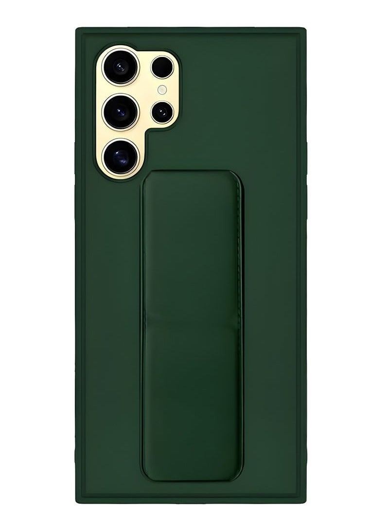 TIGER Samsung Galaxy S25 Ultra Case Cover | Vertical & Horizontal Hand Strap for Secure Grip | Magnetic Car Mount Compatible | Built-in Kickstand for Hands-Free Viewing | Shockproof & Scratch-Resistant | Slim & Lightweight Protective Cover | Durable & Stylish Case for Samsung Galaxy S25 Ultra (6.9-inch) green - Image 1