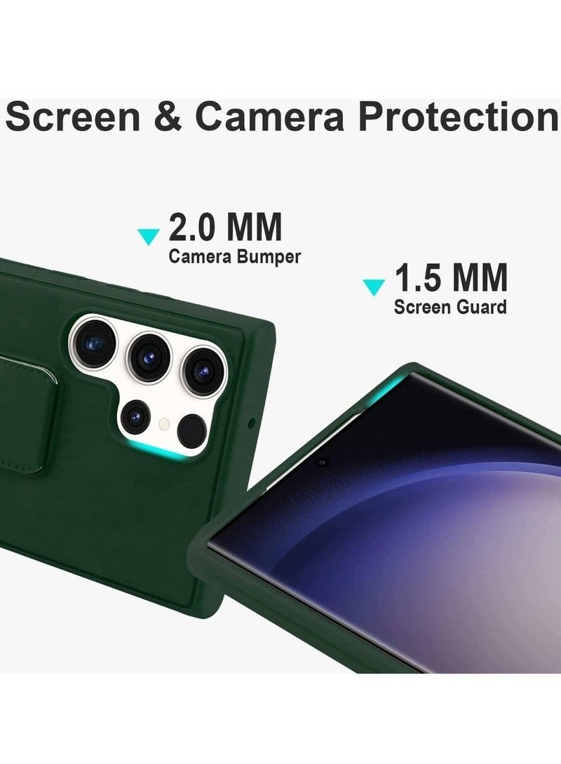 TIGER Samsung Galaxy S25 Ultra Case Cover | Vertical & Horizontal Hand Strap for Secure Grip | Magnetic Car Mount Compatible | Built-in Kickstand for Hands-Free Viewing | Shockproof & Scratch-Resistant | Slim & Lightweight Protective Cover | Durable & Stylish Case for Samsung Galaxy S25 Ultra (6.9-inch) green - Image 2