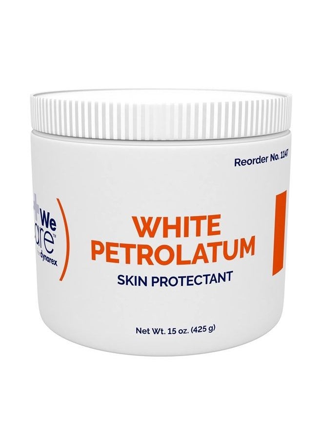 Dynarex - White Petrolatum, Petroleum Jelly for Dry, Damaged or Cracked Skin, Soothing White Petroleum Jelly for Minor Skin Irritations, 15 oz. (425g) Jar, 1 Petroleum Jelly Jar - Image 1