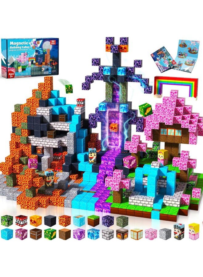 GraceDuck Magnetic Blocks - 150PCS Magnetic Blocks Build Ice Castle - Magnetics Toys for Montessori Toddler Christmas Birthday Gifts - STEM Sensory Toys for 3 4 5 6 7 8 9 10 Year Old Girls - Image 1