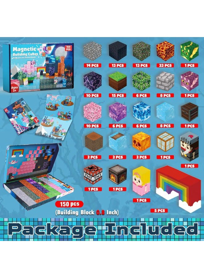 GraceDuck Magnetic Blocks - 150PCS Magnetic Blocks Build Ice Castle - Magnetics Toys for Montessori Toddler Christmas Birthday Gifts - STEM Sensory Toys for 3 4 5 6 7 8 9 10 Year Old Girls - Image 2